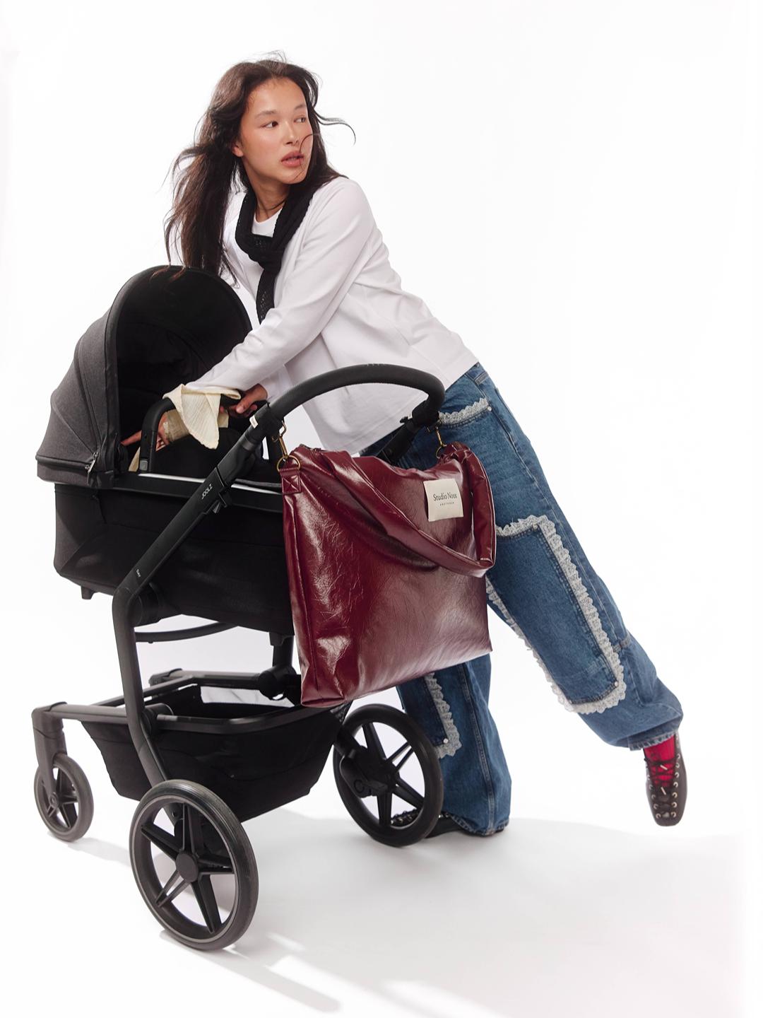 Studio Noos vegan leather diaper bag, Studio Noos vegannahast mähkmekott, vankrikott, Burgundy, all-groups