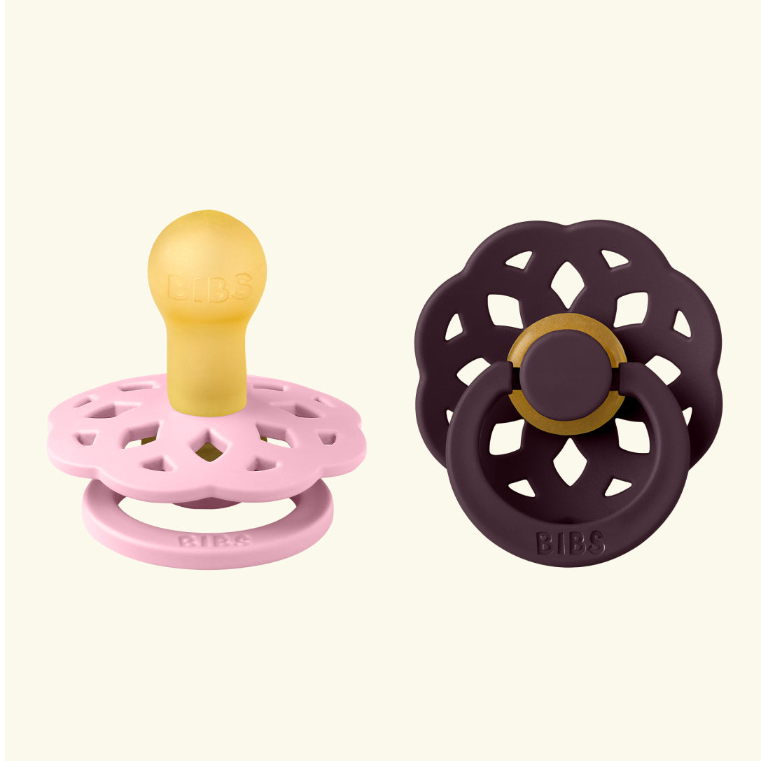 BIBS Boheme Pacifiers, BIBS Boheme lutid, naturaalsest kummist lutid, baby pink plum