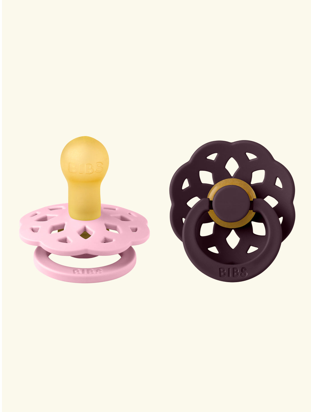 BIBS Boheme Pacifiers, BIBS Boheme lutid, naturaalsest kummist lutid, baby pink plum
