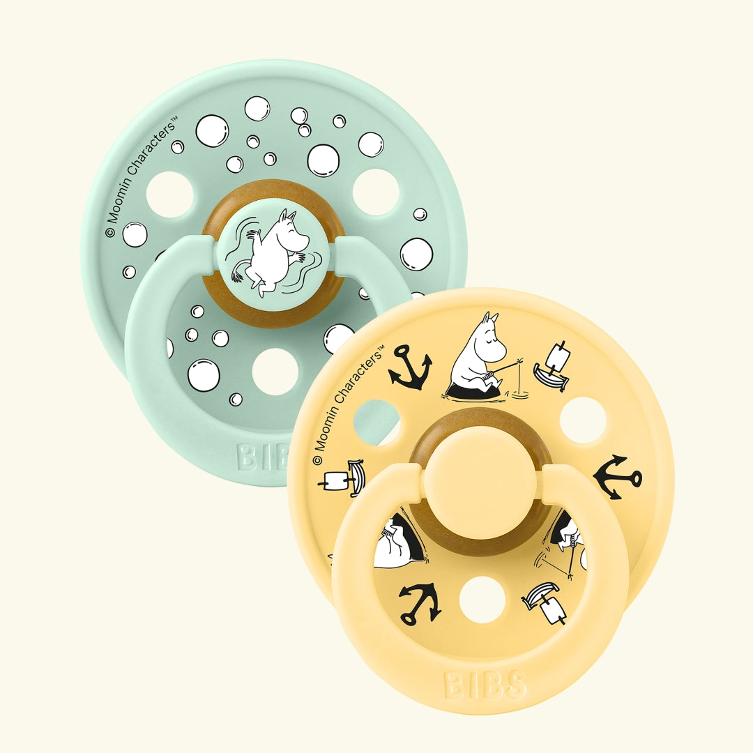 BIBS x MOOMIN Colour Round Pacifiers, sailing nordic ming pale butter mix, BIBS X MUUMI kirsikujulised lutid