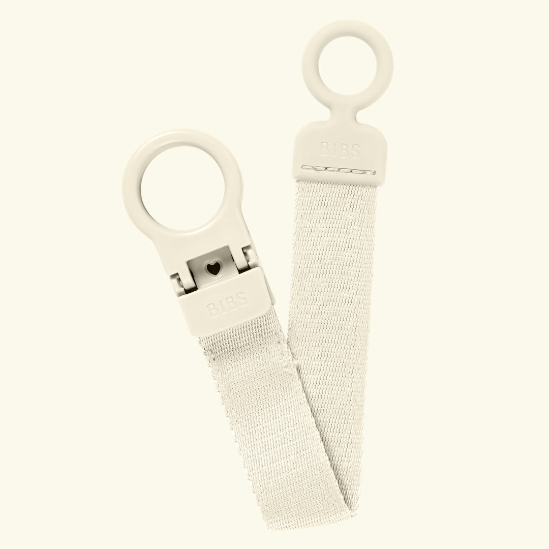 Bibs Loop Pacifier Clip, BIBS Loop lutikett aasaga, ivory
