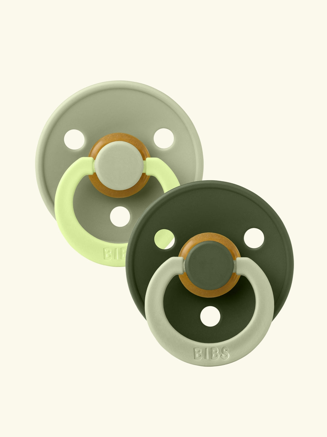 BIBS Colour Round Pacifiers, Studio Collection Fusion, BIBS Colour Round kirsikujulised lutid, Studio Collection Fusion, sage hunter green