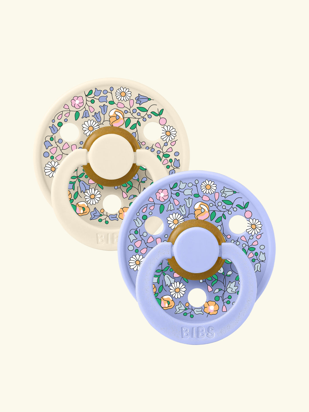 BIBS x Liberty Colour Round Pacifiers, BIBS x Liberty Colour kirsikujulised lutid, Chloe Meadow Ivory Mix