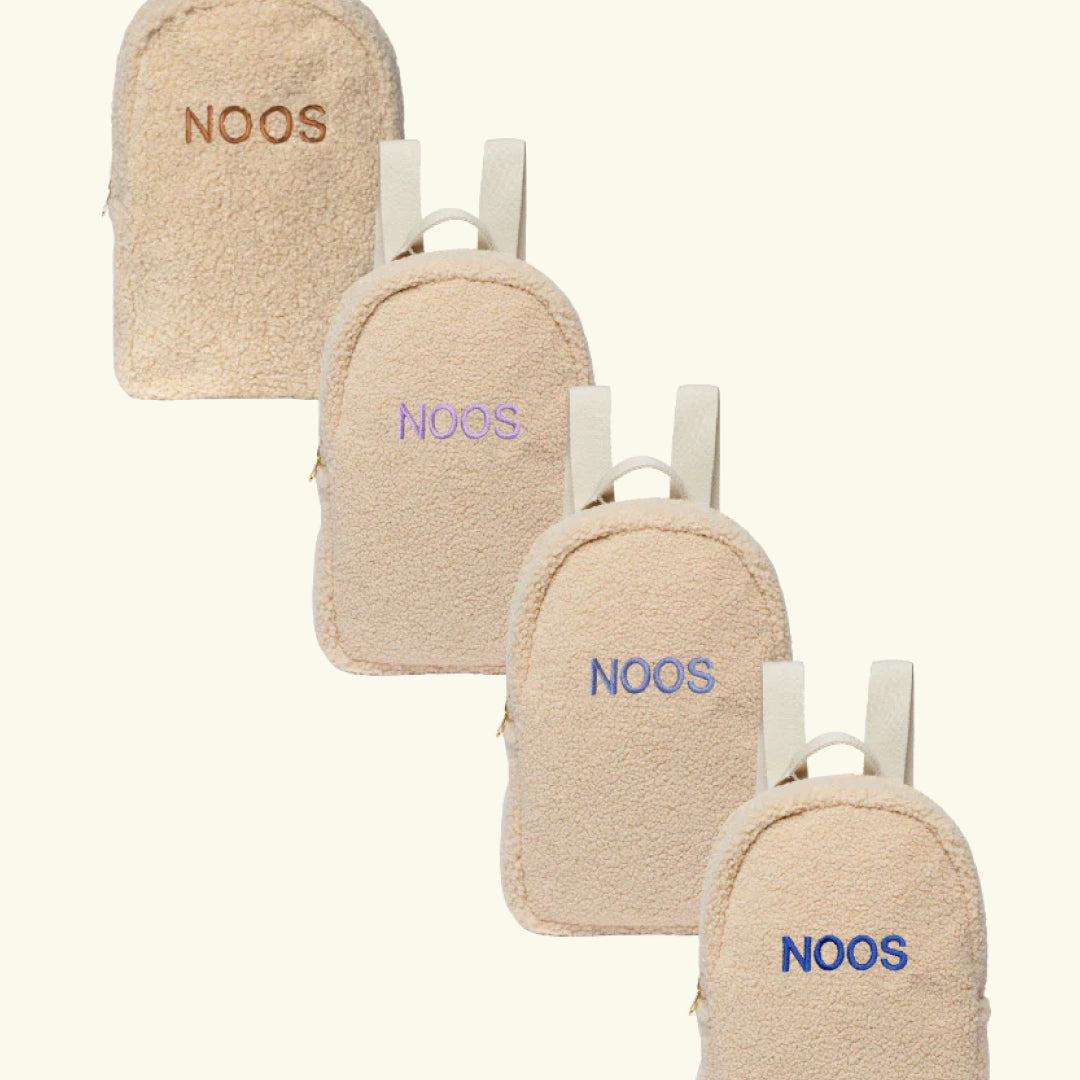 Studio Noos Personalized MINI Backpack - Ecru, Studio Noos nimeline midi-seljakott – värv Ecru, personaliseeritud seljakott, tikandite värvid