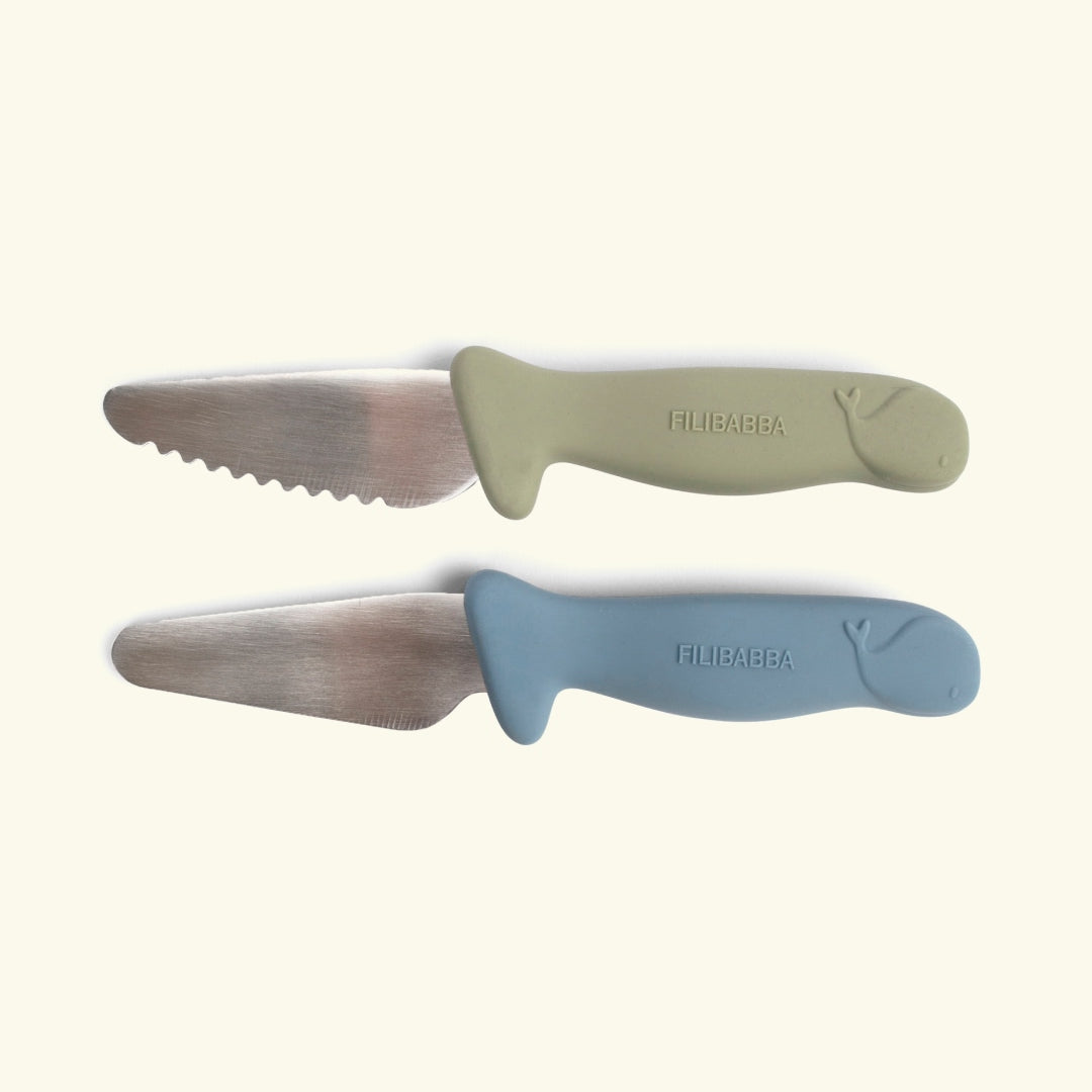 Filibabba beginners knives 2-pack, Filibabba algajate noad 2 pakk, algaja koka noad väikelapsele, minu esimesed noad, blue
