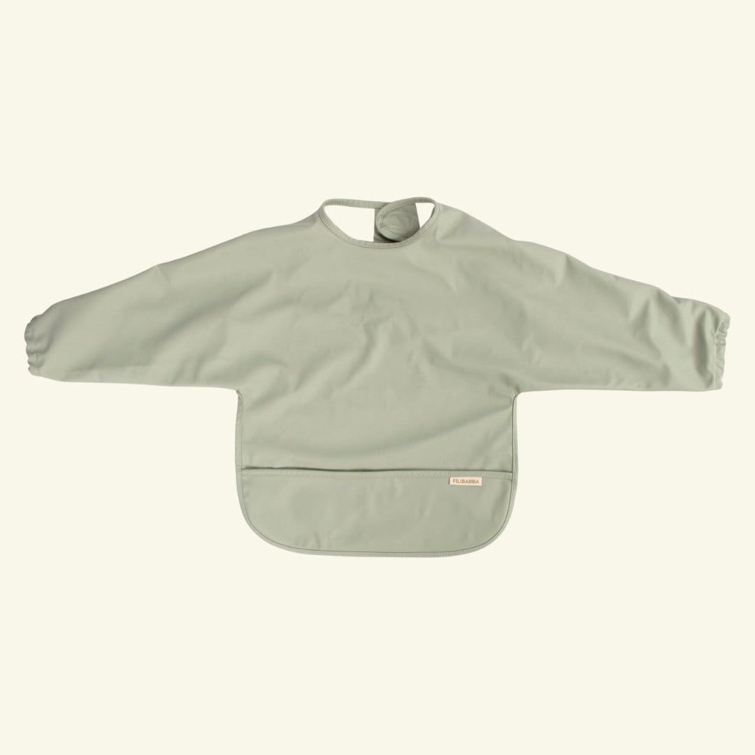 Filibabba Bib with Sleeves, varrukatega pudipõll, varrukatega põll, Sage, roheline