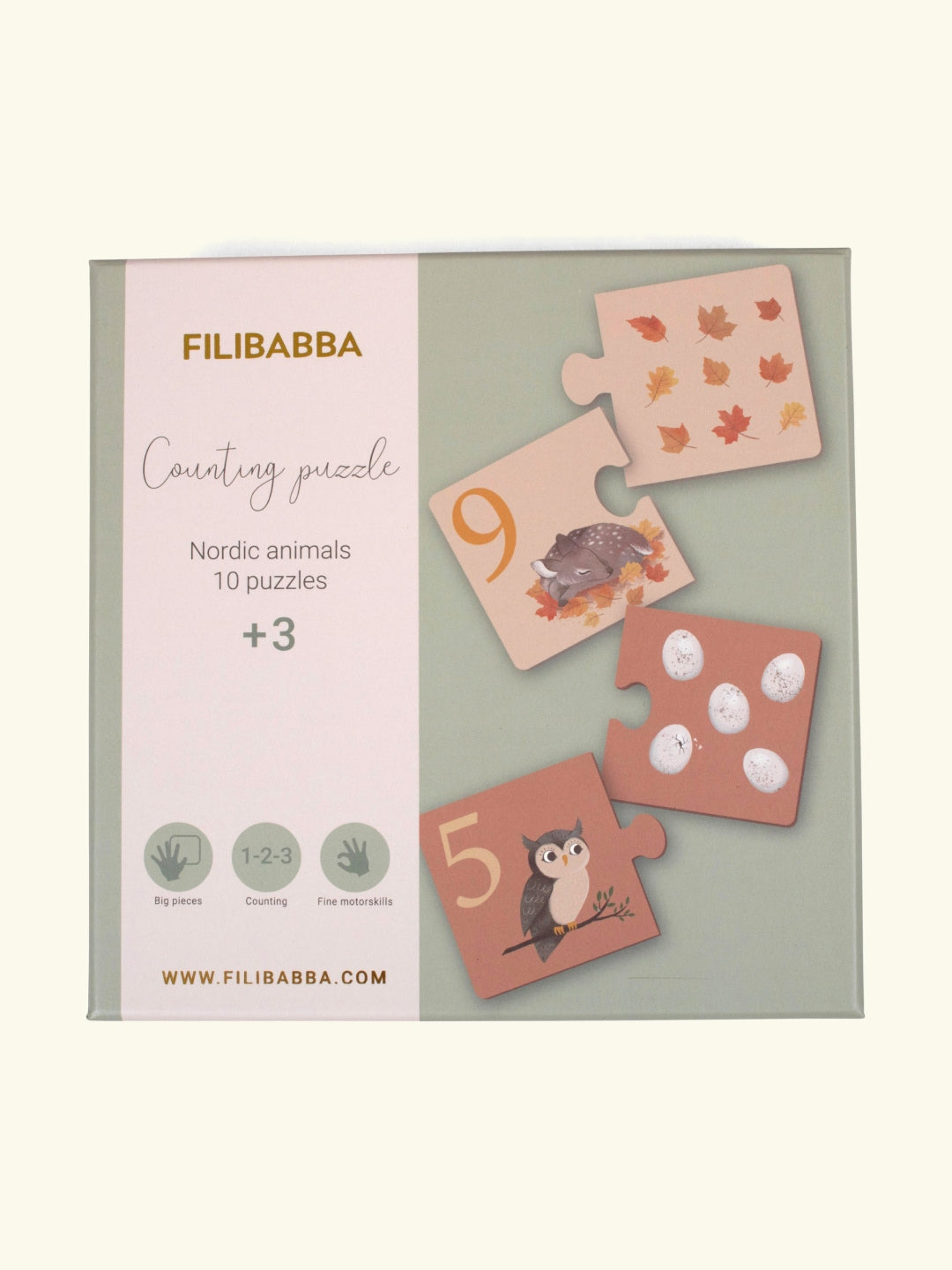 Filibabba counting puzzle Nordic Animals, Filibabba loendamispusle - põhjamaade loomad