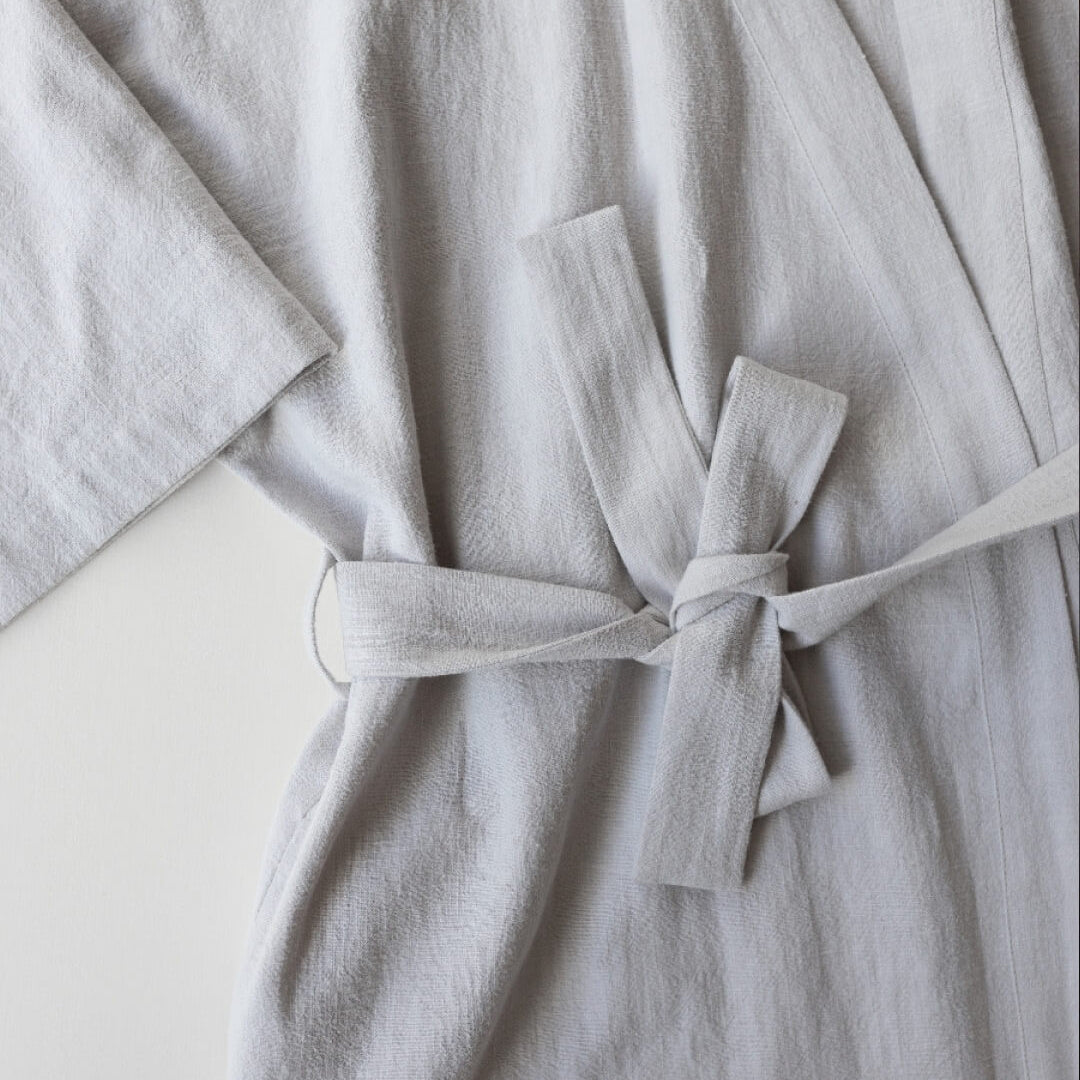 Haruu linen bathrobe, Haruu linane hommikumantel, silver grey