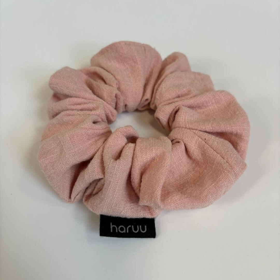 Haruu linen scrunchie, Haruu linane patsikumm, pink, lõheroosa