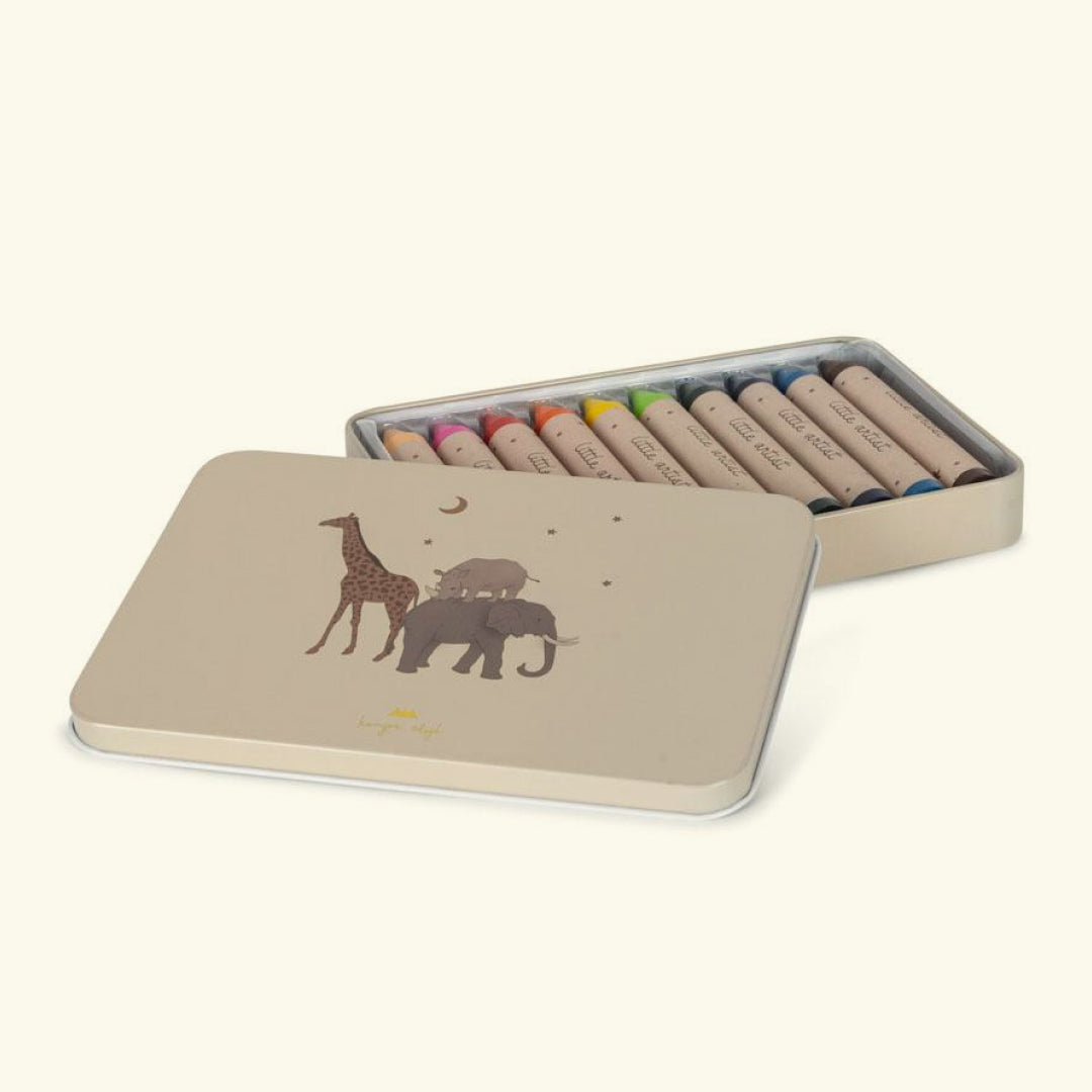 Konges Sløjd Bees Wax Crayons, mesilasvahast kriidid, rasvakriidid, Safari