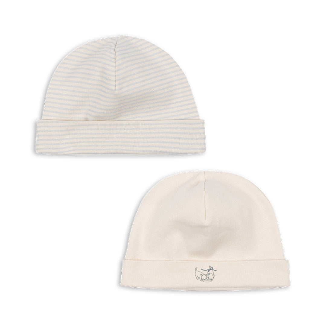 Konges Sløjd Fanga Frio Stripe Beanie 2-pack, beebimüts 2-pakk, blue mix