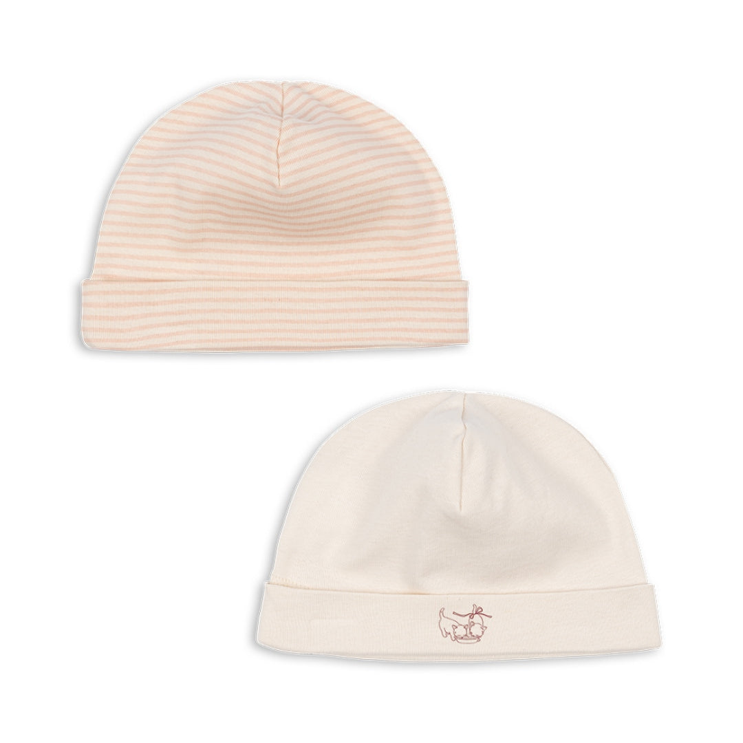 Konges Sløjd Fanga Frio Stripe Beanie 2-pack, beebimüts 2-pack, blush mix