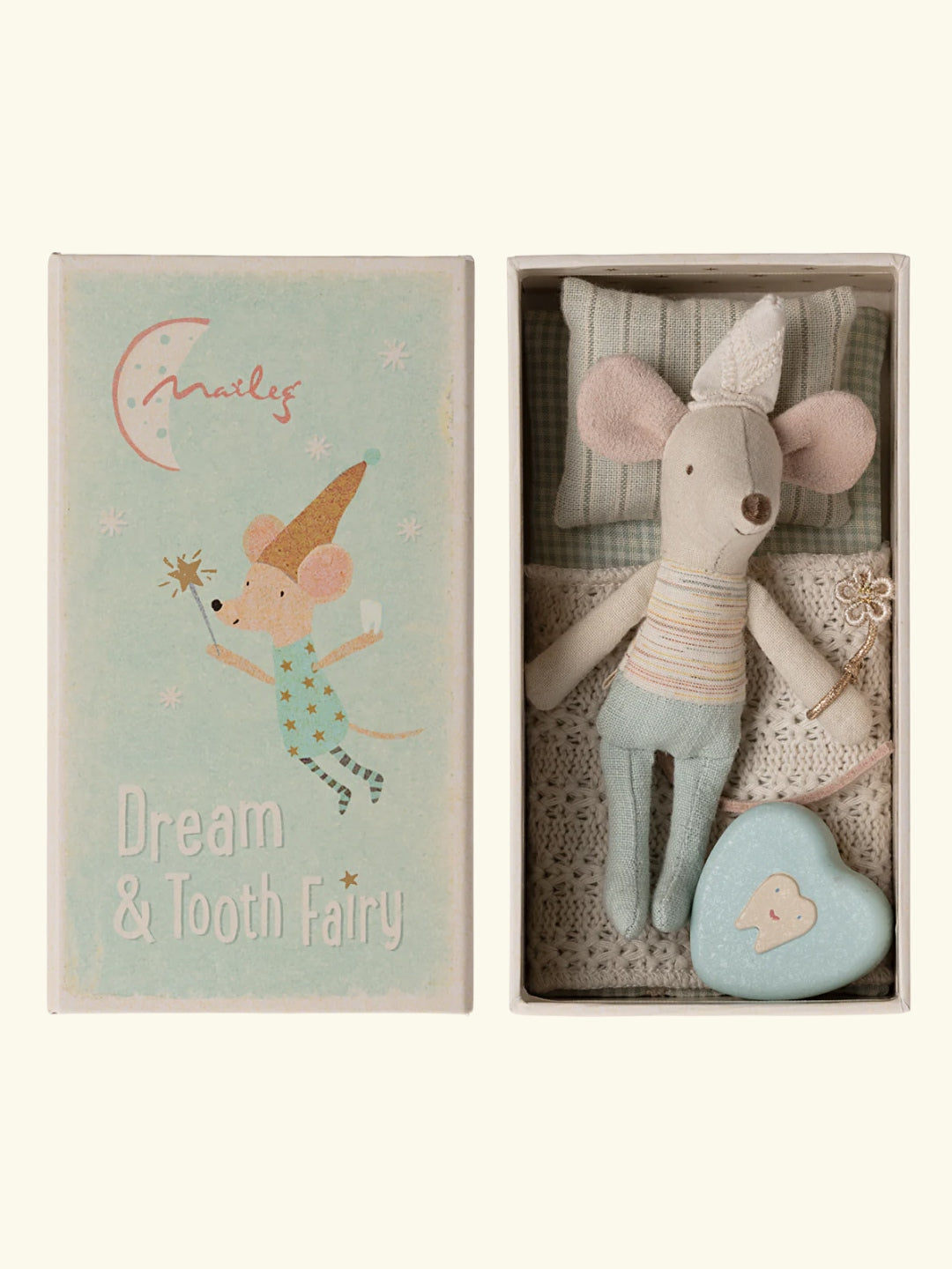 Maileg Tooth Fairy in the Matchbox Little Brother, Maileg hambahaldjas tikutoosis väike vend