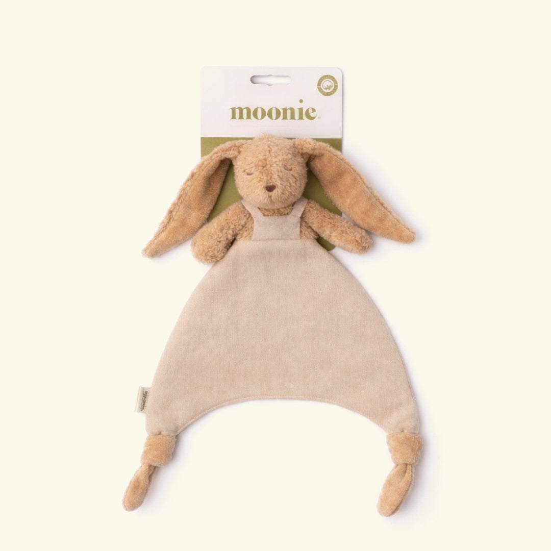 Moonie Doudou Bunny, comfort blanket, security blanket, cuddle cloth, Moonie kaisutekk kaisulapp Jänes Jänku, Cappuccino