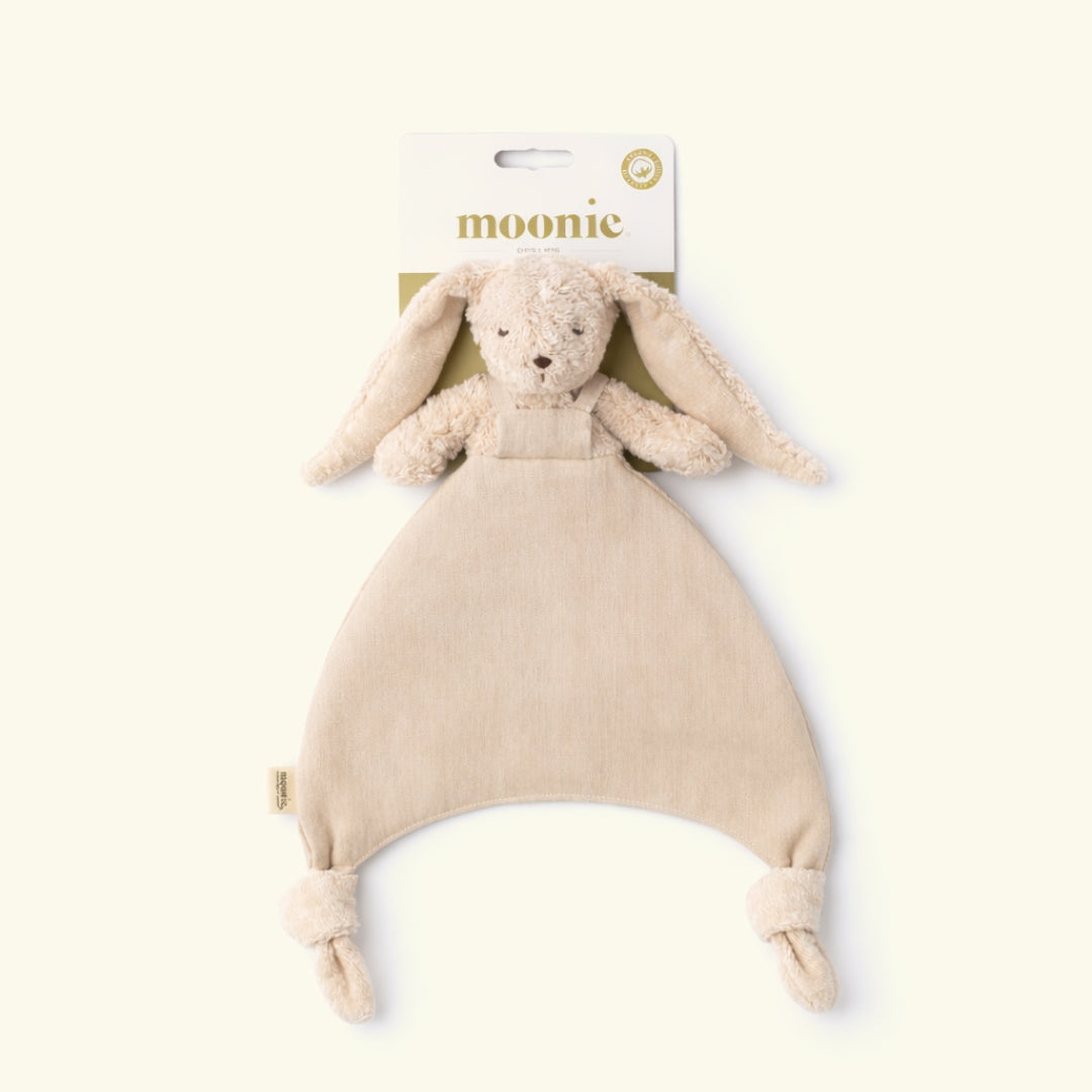 Moonie Doudou Bunny, comfort blanket, security blanket, cuddle cloth, Moonie kaisutekk kaisulapp Jänes Jänku, Sand