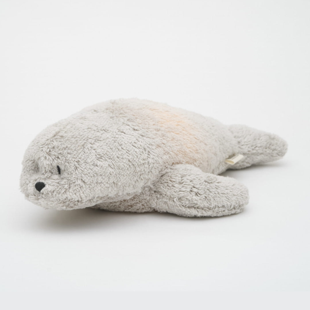 Moonie Organic humming seal with a night lamp, grey, Moonie organic kaisuhüljes uneabiline öölambiga, white noise, roosa müra, valge müra masin, hall