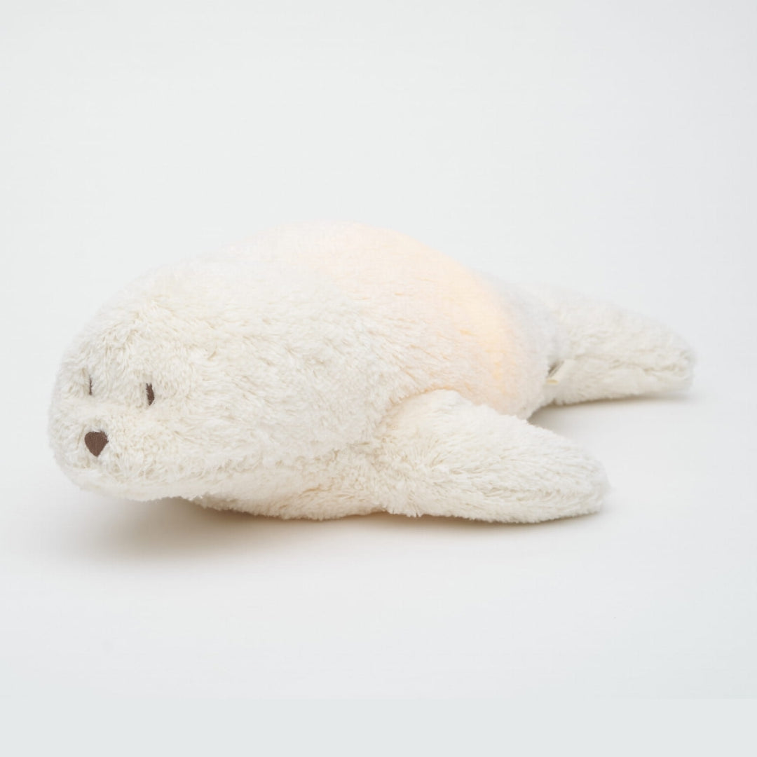 Moonie Organic humming seal with a night lamp, Moonie organic kaisuhüljes uneabiline öölambiga, white noise, roosa müra, valge müra masin, white valge