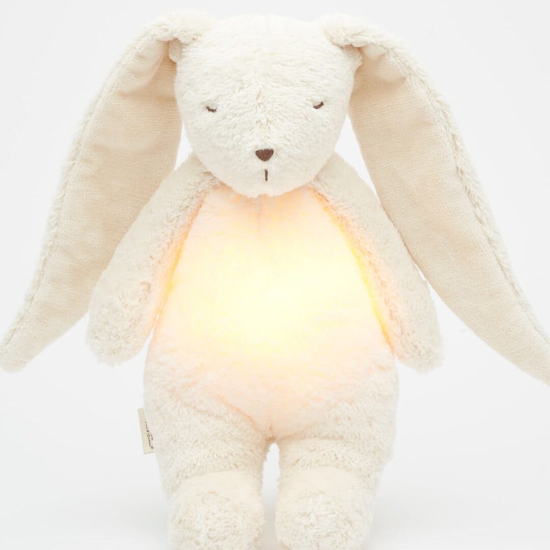 Moonie organic humming bunny with night lamp and cry sensor, Moonie organic kaisujänes öölambi ja nutusensoriga