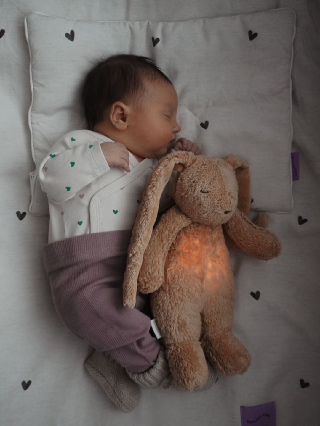 Moonie organic humming bunny with night lamp and cry sensor, Moonie organic kaisujänes öölambi ja nutusensoriga, all-groups