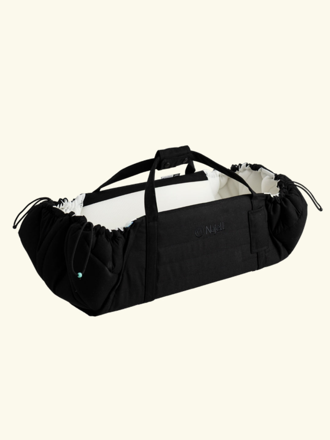 Najell Babynest SleepCarrier X - Oat Beige, Najell SleepCarrier X beebipesa, Matte black