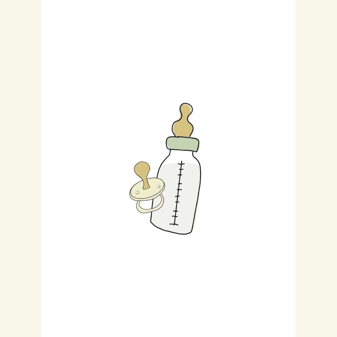 Babyluv Studio postcard, Babyluv Studio postkaart, Milk&calm, lutipudel ja lutt