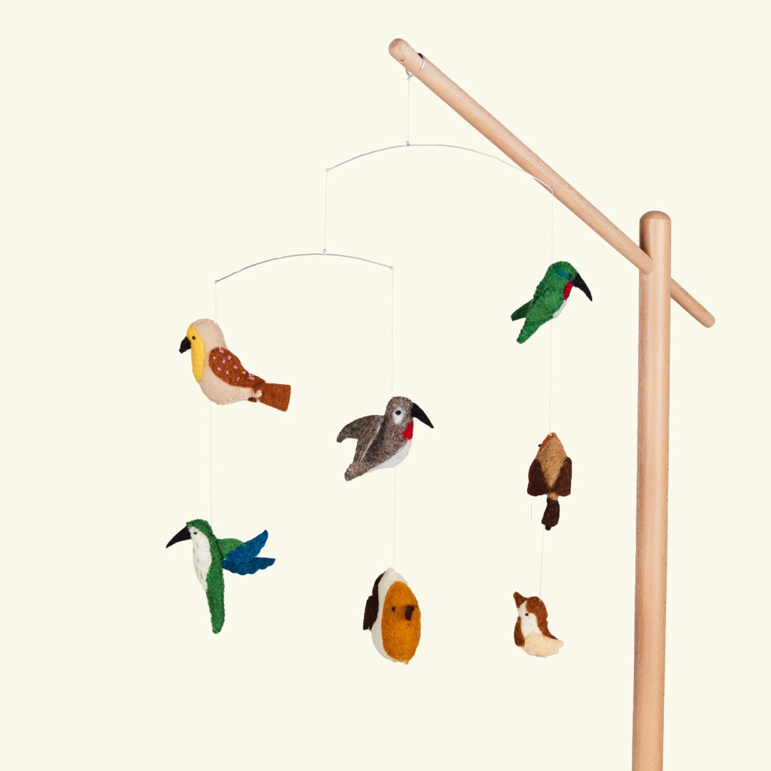 Quax baby mobile for wooden stand, birds, Quax voodikarussell, riputatavad mänguasjad voodi või hälli kohale, linnud