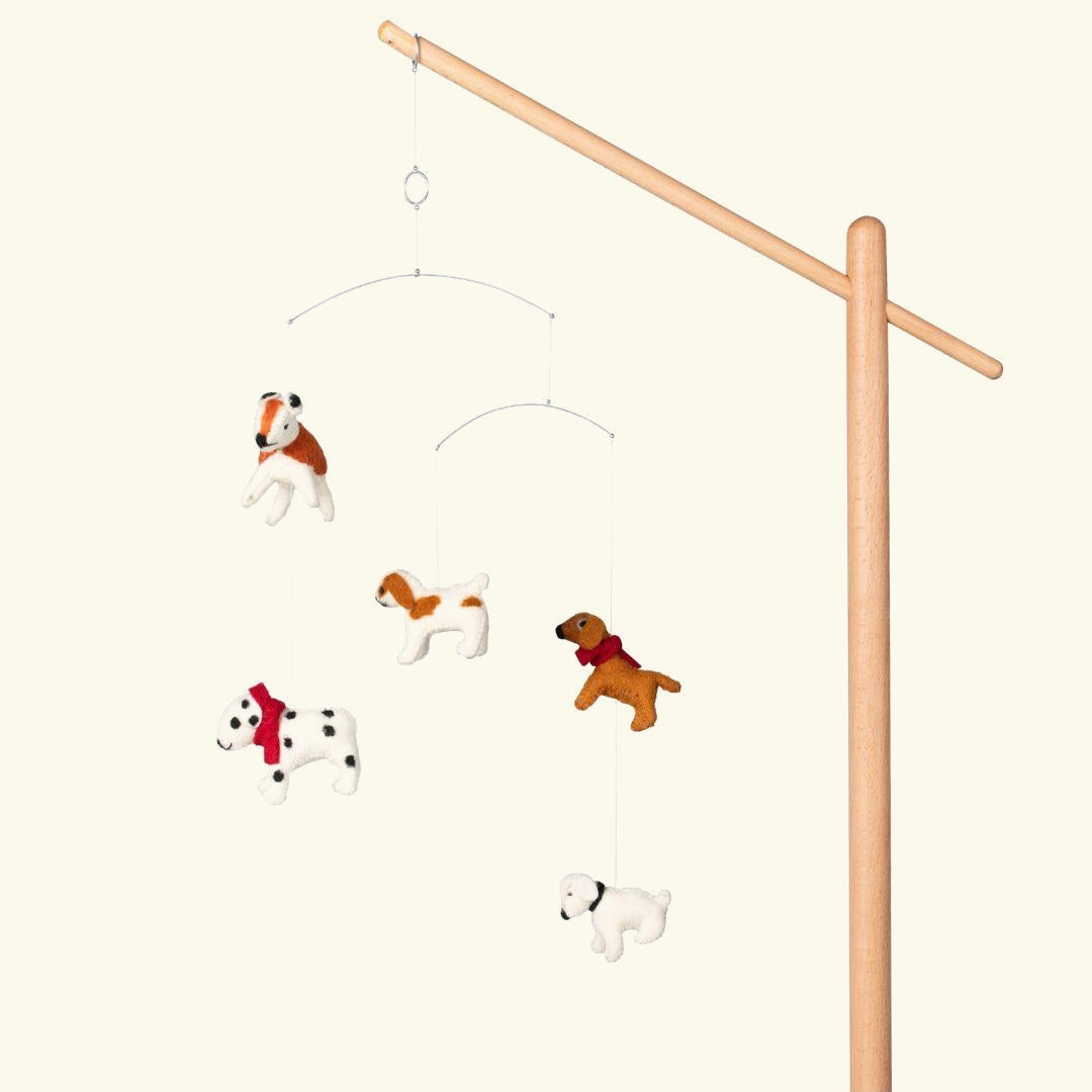 Quax baby mobile for wooden stand, Quax voodikarussell, riputatavad mänguasjad voodi või hälli kohale, dogs koerad