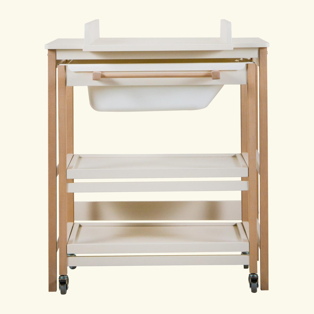 Quax changing table with bath Smart Clay Natural, Quax mähkimislaud vanniga, mähkimiskummut vanniga Smart, Clay / Natural