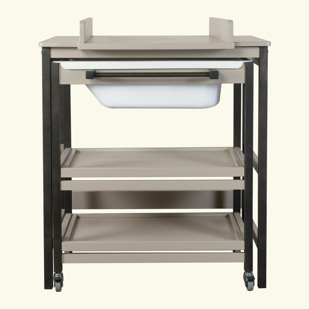 Quax changing table with bath Smart, Quax mähkimislaud vanniga, mähkimiskummut vanniga Smart, Stone / Eboni