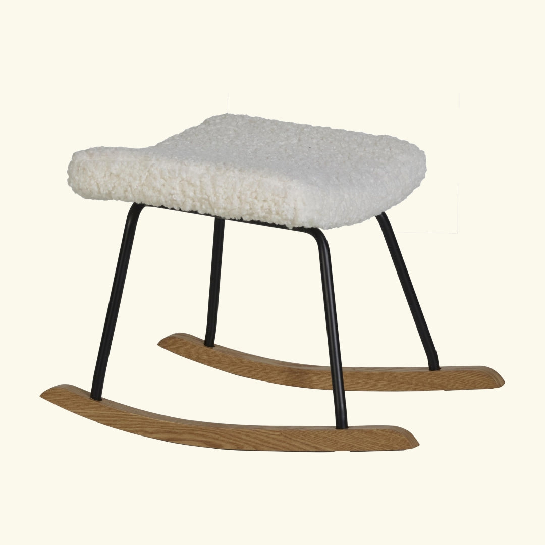 Quax hocker for rocking chair, teddy sheep, foot rest, Quax kiiktooli jalatugi, Cream Limited Edition