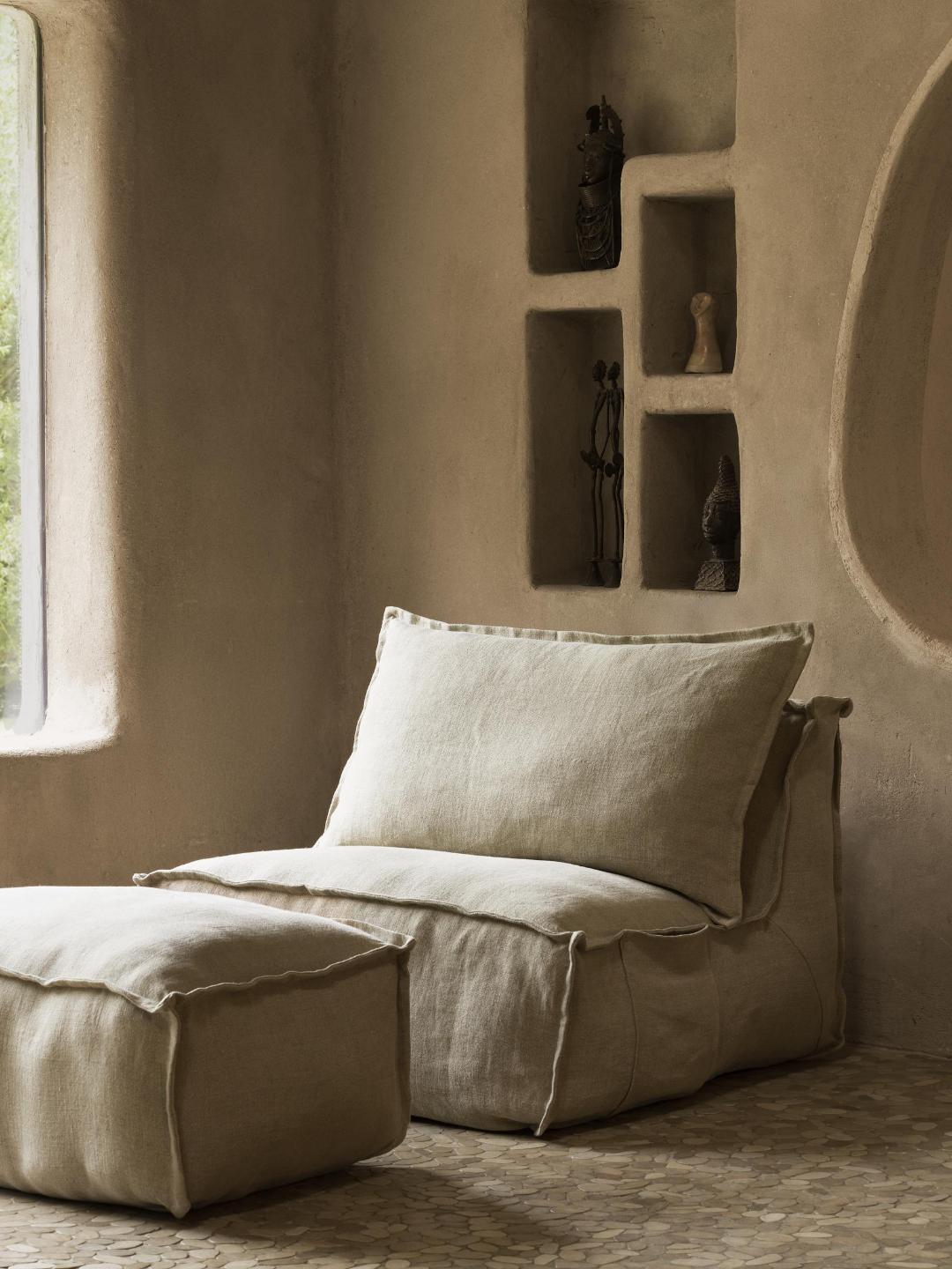 Quax Linen Lounger with Ottoman, Quax linane lamamistool imetamiseks koos jalatumbaga