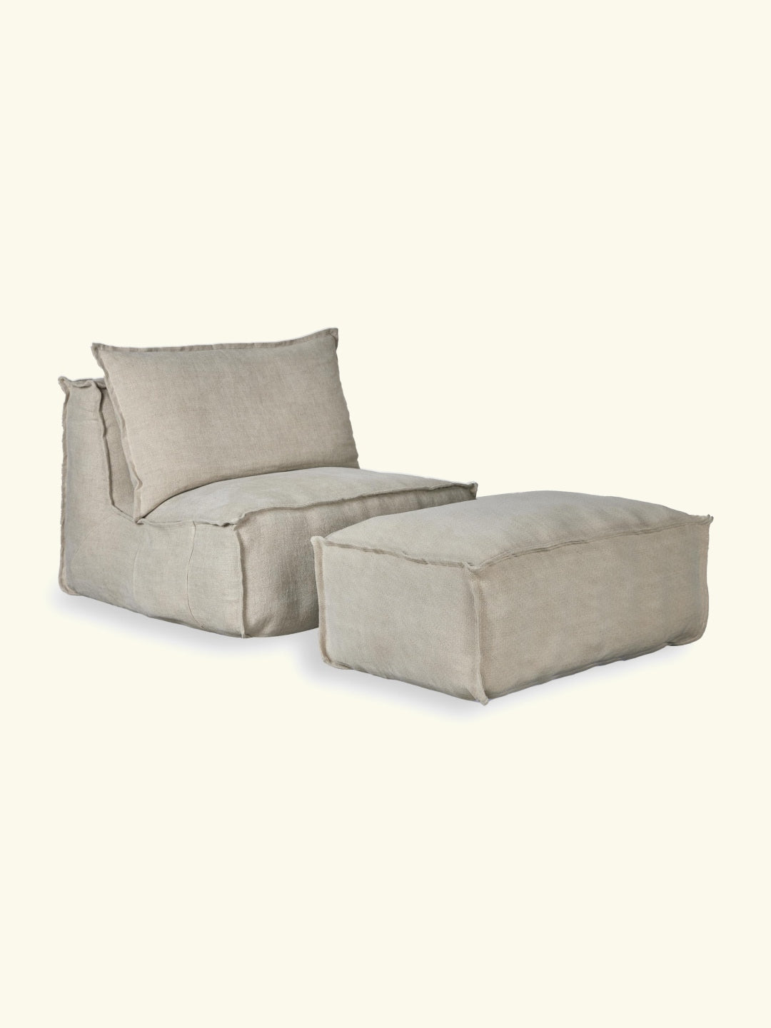 Quax Linen Lounger with Ottoman, Quax linane diivan koos tumba jalatoega