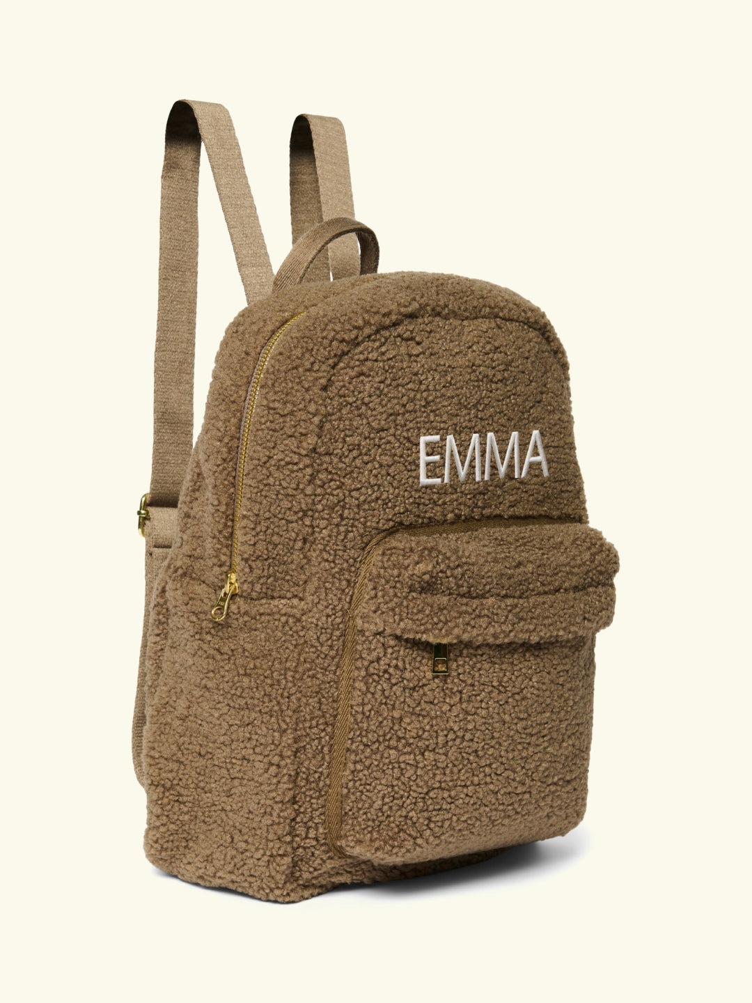 Studio Noos personalized midi backpack with front pocket Brown, Studio Noos nimeline seljakott esitaskuga Pruun, all-groups