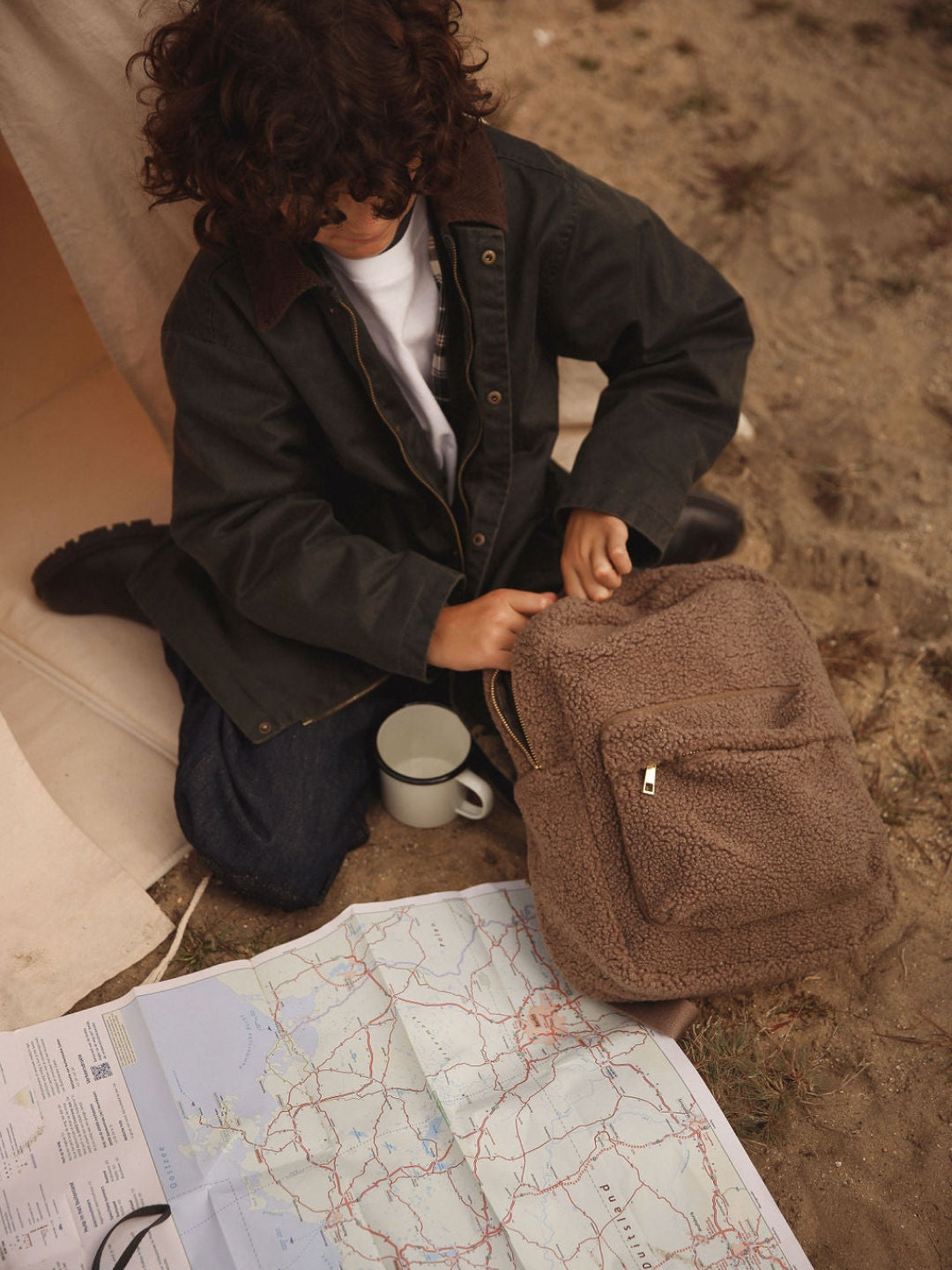 Studio Noos personalized midi backpack with front pocket Brown, Studio Noos nimeline seljakott esitaskuga Pruun, all-groups