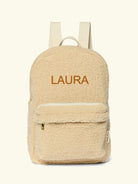 Studio Noos personalized midi backpack with front pocket Ecru, Studio Noos nimeline seljakott esitaskuga Ecru