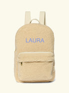 Studio Noos personalized midi backpack with front pocket Ecru, Studio Noos nimeline seljakott esitaskuga Ecru