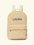 Studio Noos personalized midi backpack with front pocket Ecru, Studio Noos nimeline seljakott esitaskuga Ecru