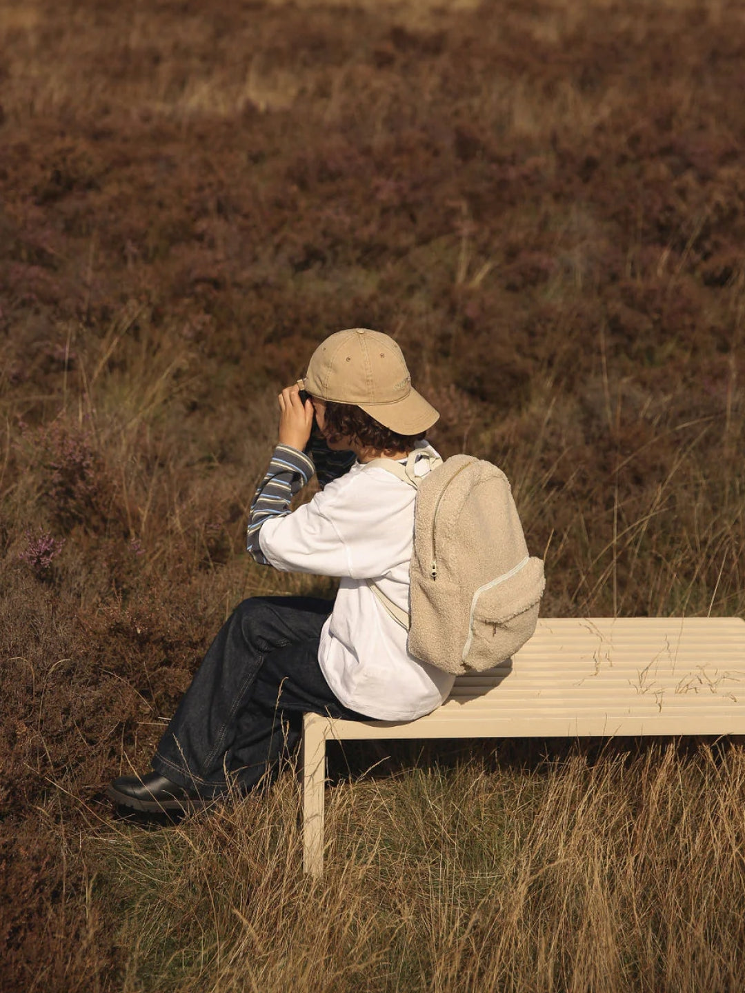 Studio Noos personalized midi backpack with front pocket Ecru, Studio Noos nimeline seljakott esitaskuga Ecru, all-groups
