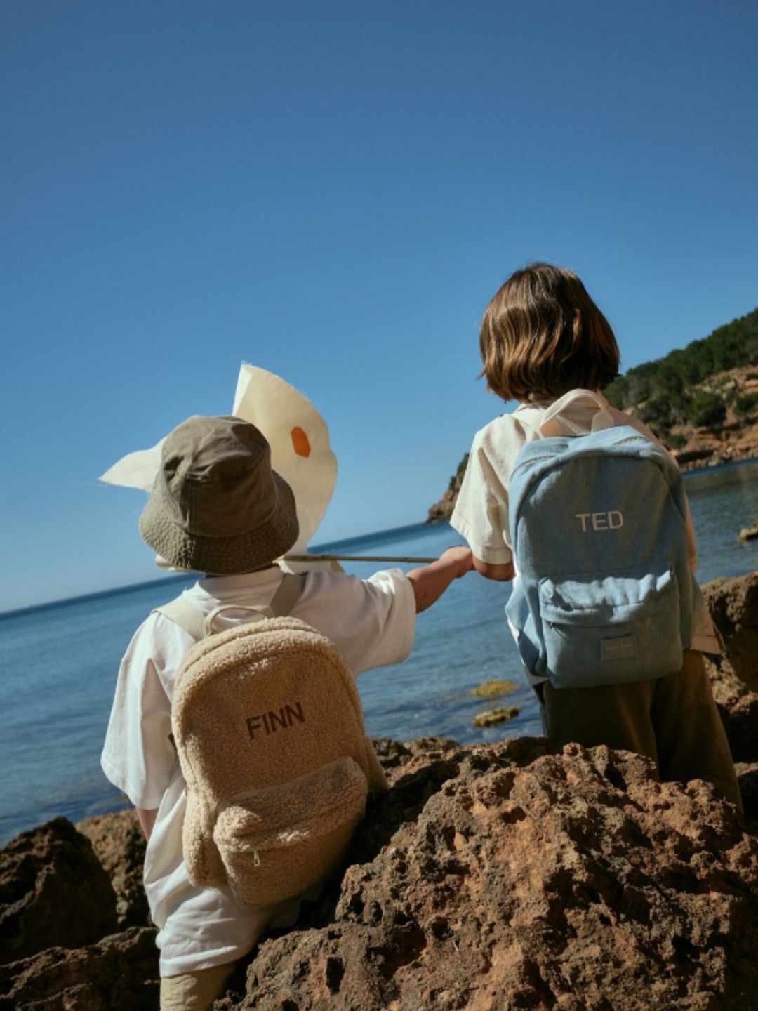 Studio Noos personalized midi backpack with front pocket Ecru, Studio Noos nimeline seljakott esitaskuga Ecru, all-groups