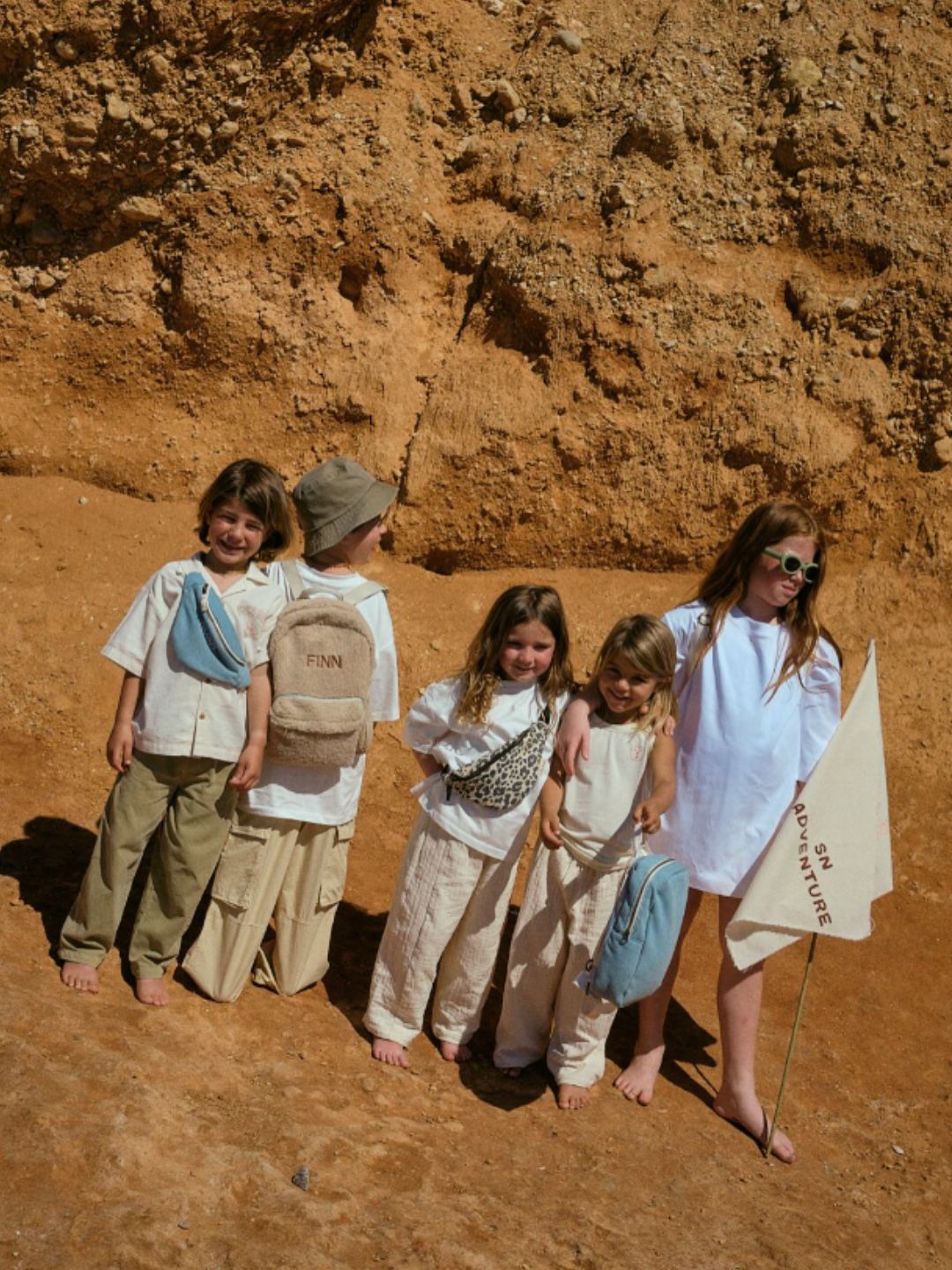 Studio Noos personalized midi backpack with front pocket Ecru, Studio Noos nimeline seljakott esitaskuga Ecru, all-groups