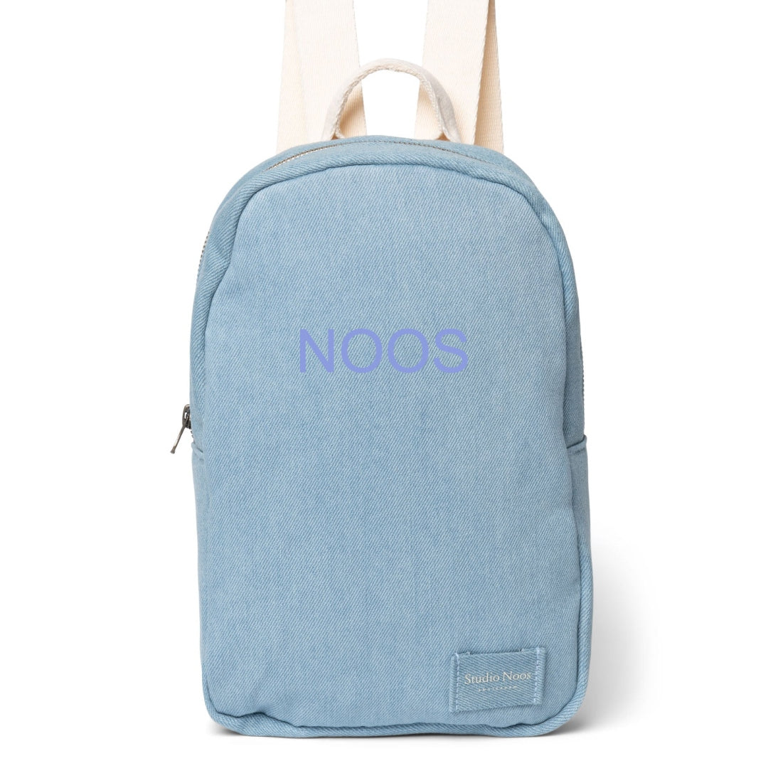 Studio Noos personalized mini backpack Denim, Studio Noos nimeline mini seljakott, light blue