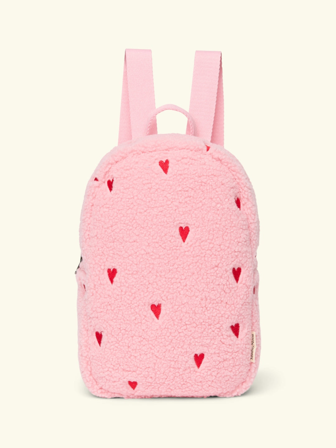 Studio Noos teddy mini backpack light pink hearts, Studio Noos teddy mini seljakott heleroosa südamed