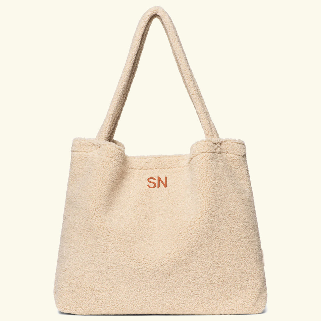 Studio Noos Personalized Mom-Bag - Ecru, Studio Noos personaliseeritud Mom-Bag – värv Ecru, nimetähtedega teddy suur kott emale