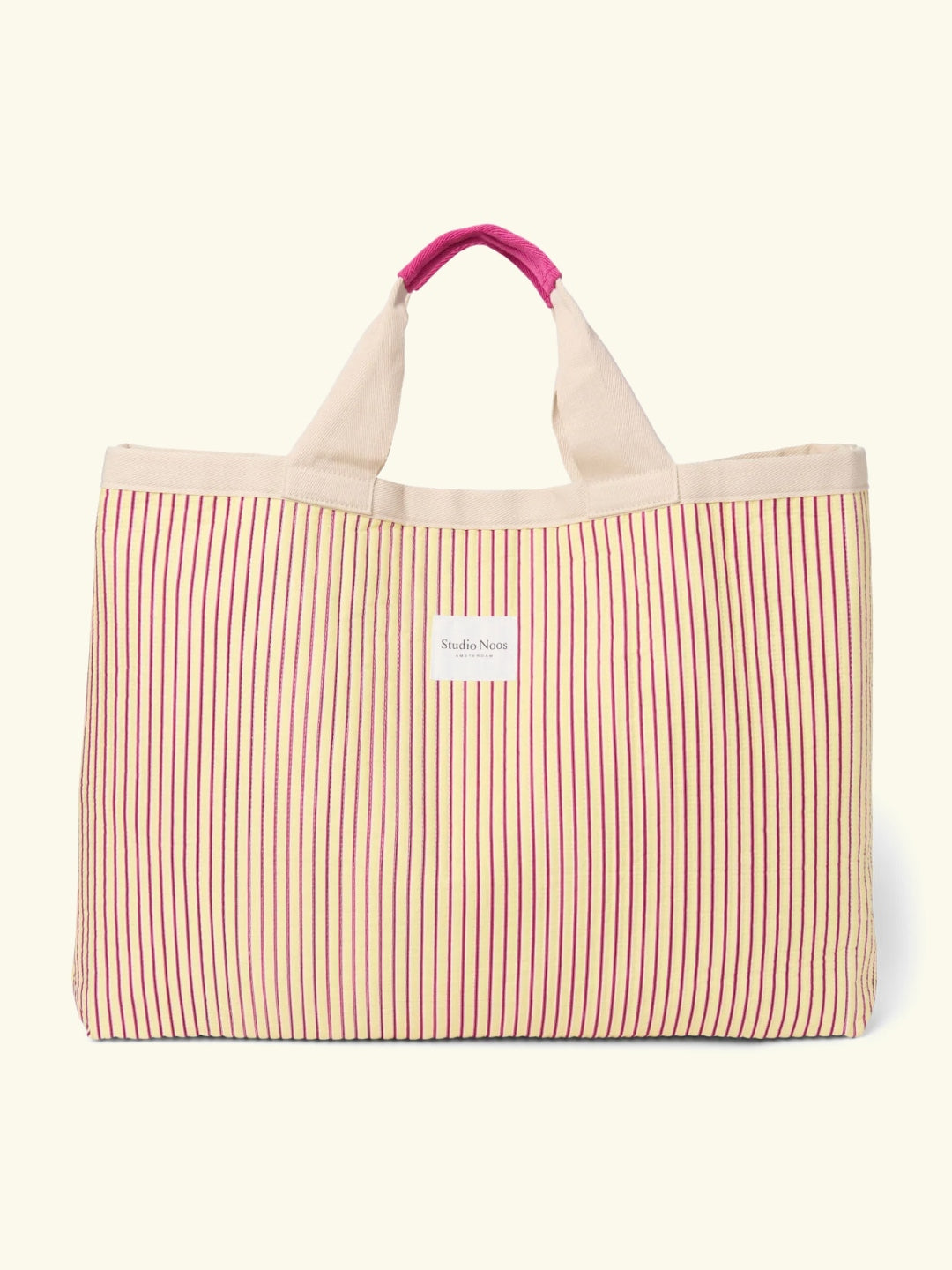 Studio Noos Poplin Striped Beach Bag, Studio Noos poplin rannakott, butter yellow