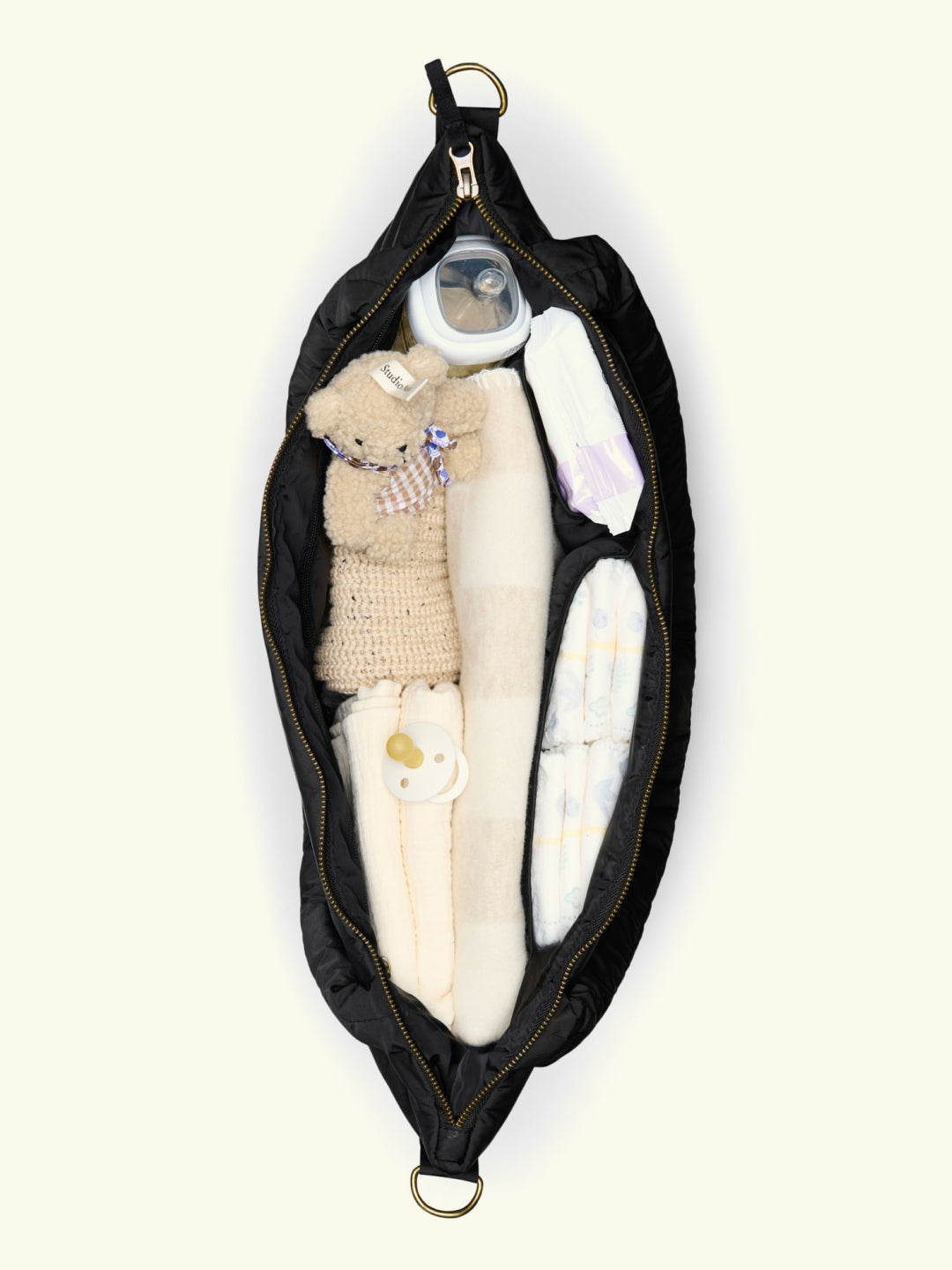 Studio Noos puffy diaper bag black, Studio Noos puffy mähkmekott must