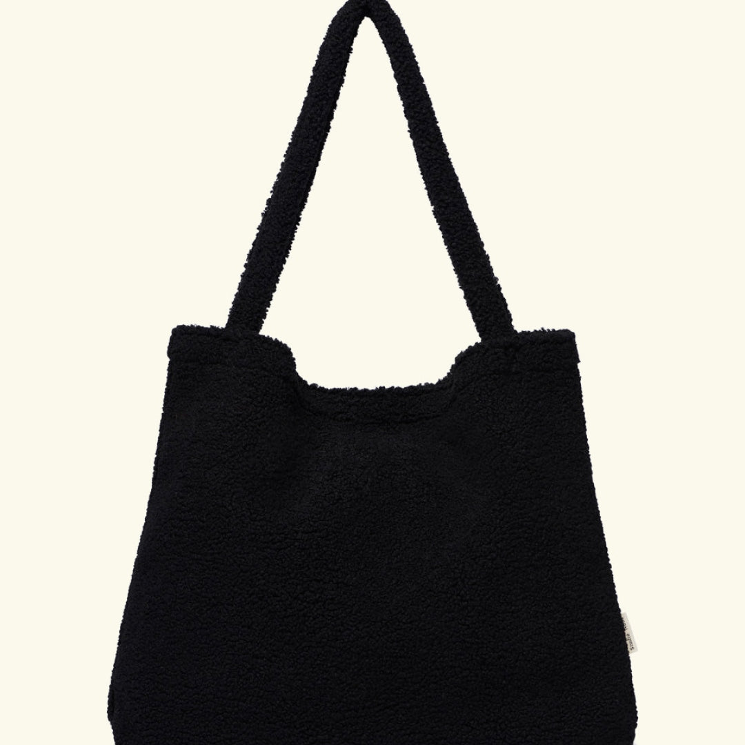 Studio Noos Teddy Mom-Bag black, suur kott emale, mahukas kott, mähkmekott, vankrikott, Black must