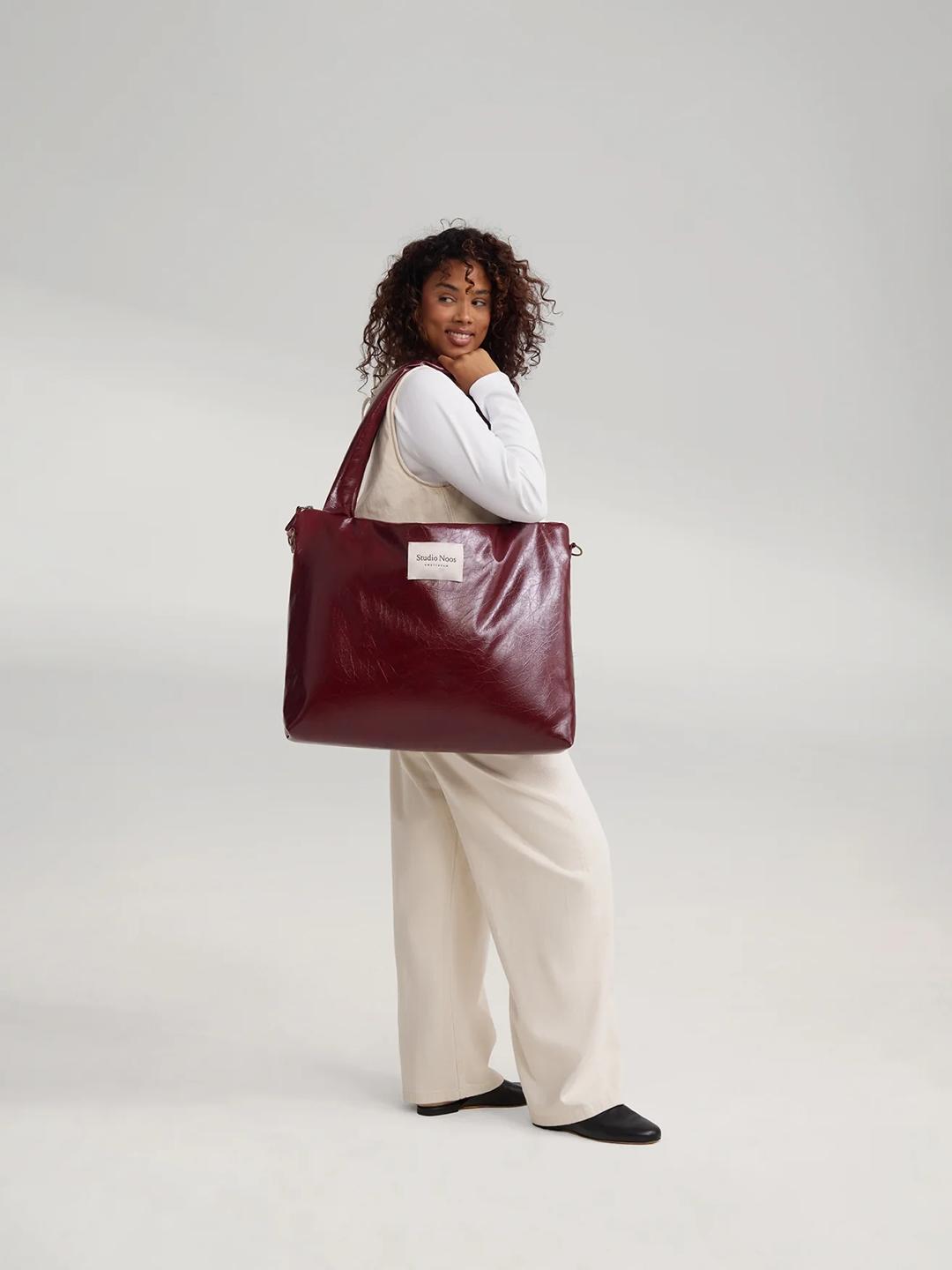 Studio Noos vegan leather stroller bag, Studio Noos vegannahast mähkmekott, vankrikott, Burgundy, all-groups
