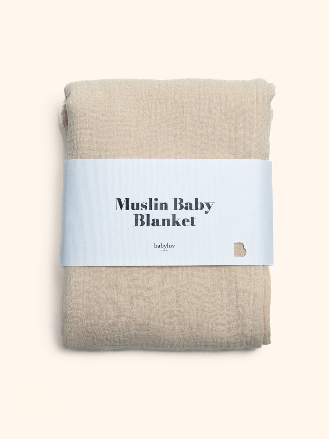 Babyluv Studio Muslin Baby Blanket, Babyluv Studio musliinist beebitekk, musliintekk, värv kreemikas buttermilk