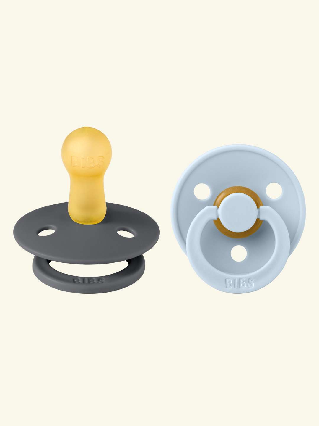 BIBS Colour Round pacifiers, BIBS Colour Round  lutid, ümar kirsikujuline lutiots, looduslikust kummist lutid