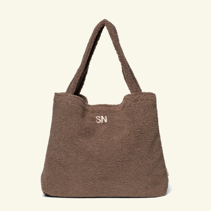 Studio Noos Personalized Mom-Bag - Brown, Studio Noos personaliseeritud Mom-Bag – värv Brown, nimetähtedega teddy suur kott emale